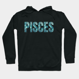 Pisces Zodiac Sign Mermaid Scale Letters Hoodie